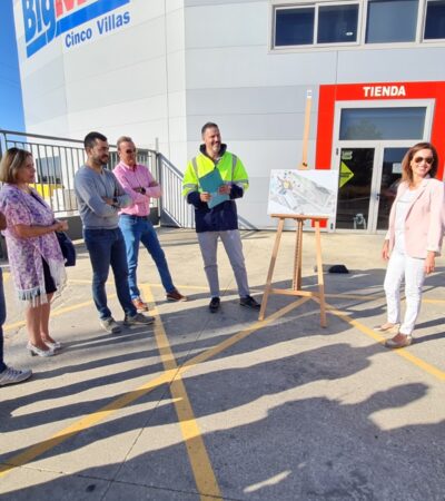 Nueva glorieta en el vial de acceso sur al Polígono Valdeferrín.